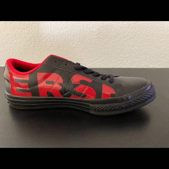 NEW MENS CONVERSE ONE STAR OX 160913C SZ 10  BLK RED SNEAKERS ATHLETIC SHOES - Picture 12 of 12